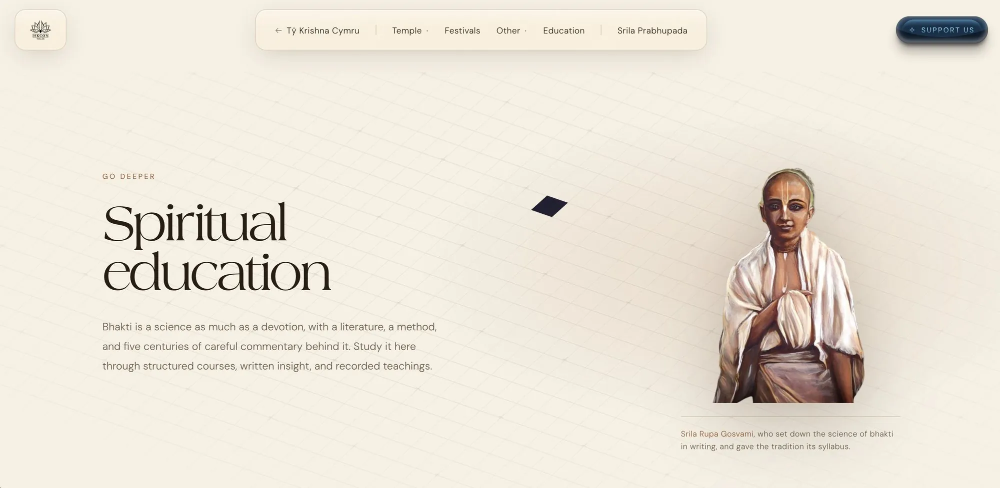 Education page — spiritual education